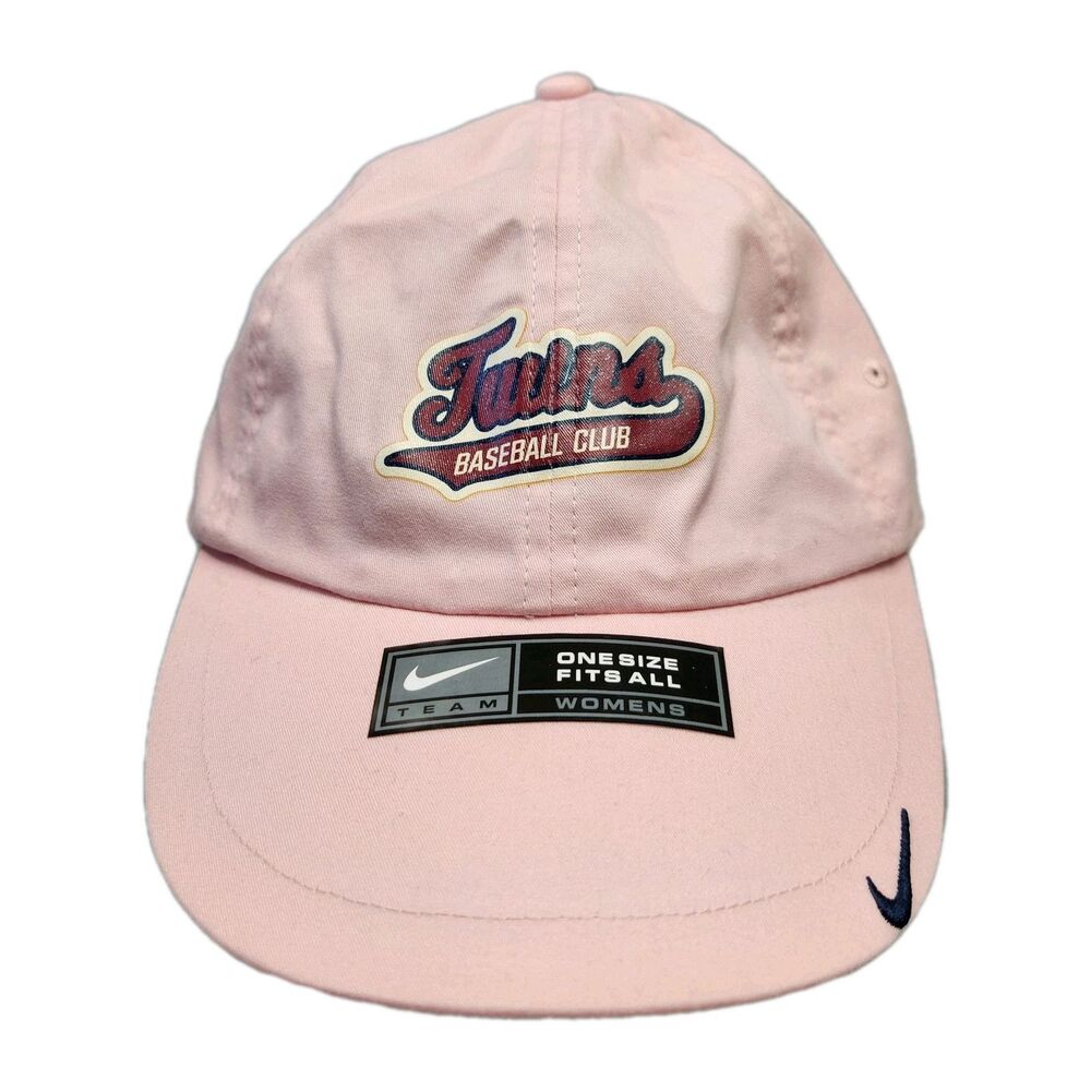 Minnesota Twins Nike Cap Womens Pink Embroidered Swoosh Baseball Teamwear Sports